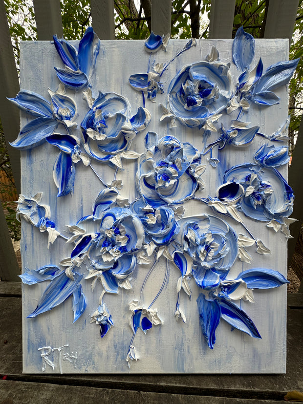 Blooms Series Blue & White I