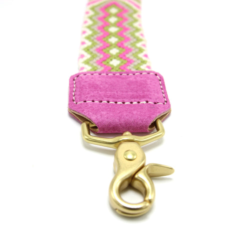 NEW PREPPY PINK AND GREEN MACRAME STRAP