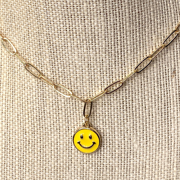 Smiley Face Link Necklace