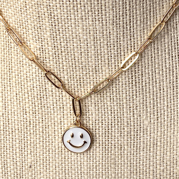 Smiley Face Link Necklace