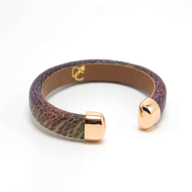 OSTRICH SERIES - Peacock Leather Cuff Bracelet
